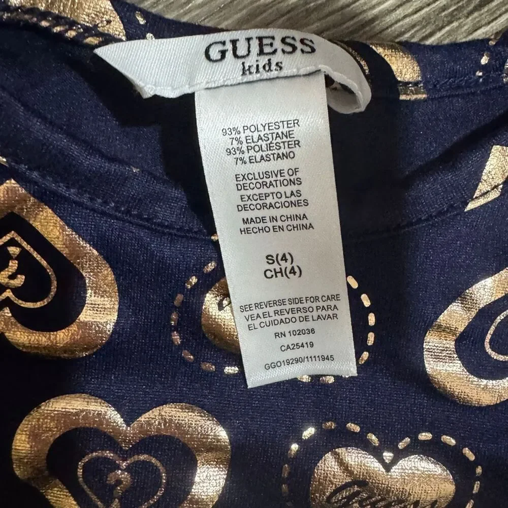 Guess 4T Black and Gold Hearts Dress